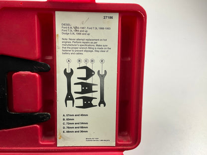 USED #28 OEM Tools 27186 9 Size Fan Clutch Wrench Set Remove From Water Pump
