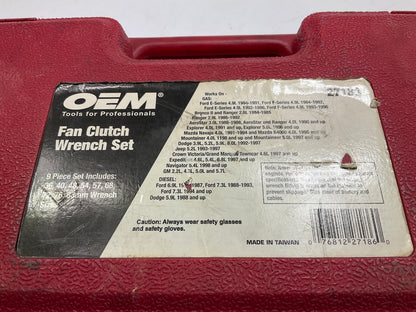 USED #33 OEM Tools 27186 9 Size Fan Clutch Wrench Set Remove From Water Pump