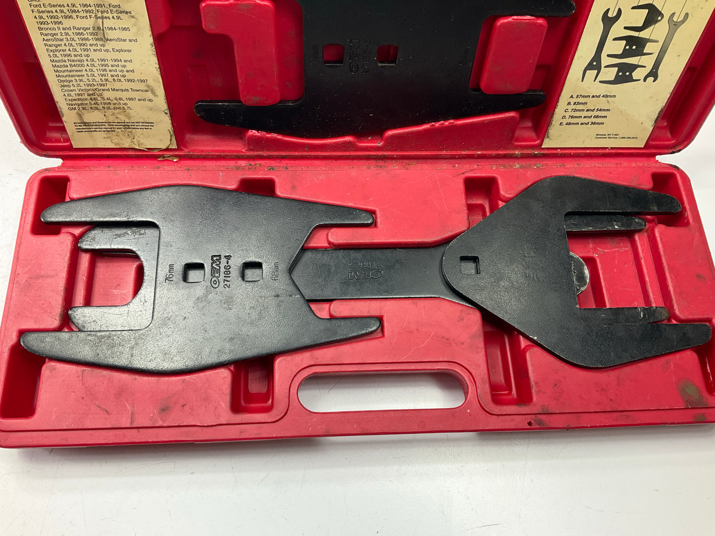 USED #36 OEM Tools 27186 9 Size Fan Clutch Wrench Set Remove From Water Pump