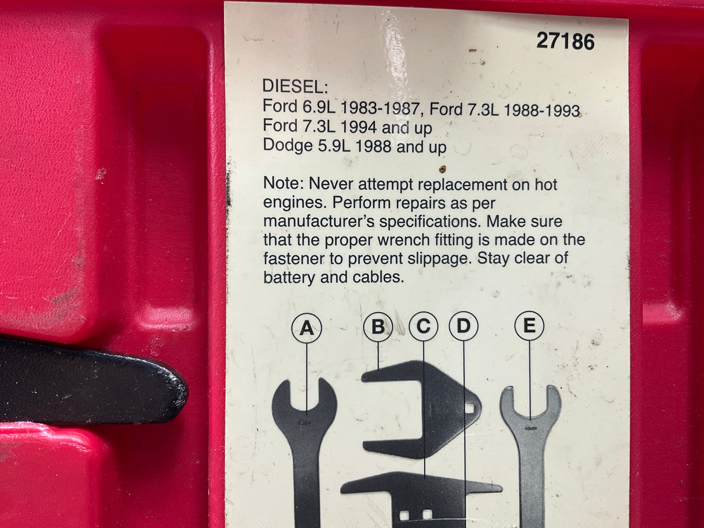 USED #36 OEM Tools 27186 9 Size Fan Clutch Wrench Set Remove From Water Pump