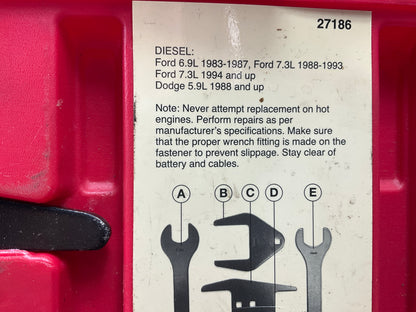 USED #36 OEM Tools 27186 9 Size Fan Clutch Wrench Set Remove From Water Pump