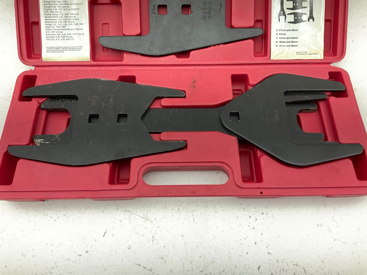 USED 37 OEM Tools 27186 5-PC 9 Size Fan Clutch Wrench Set Remove From Water Pump