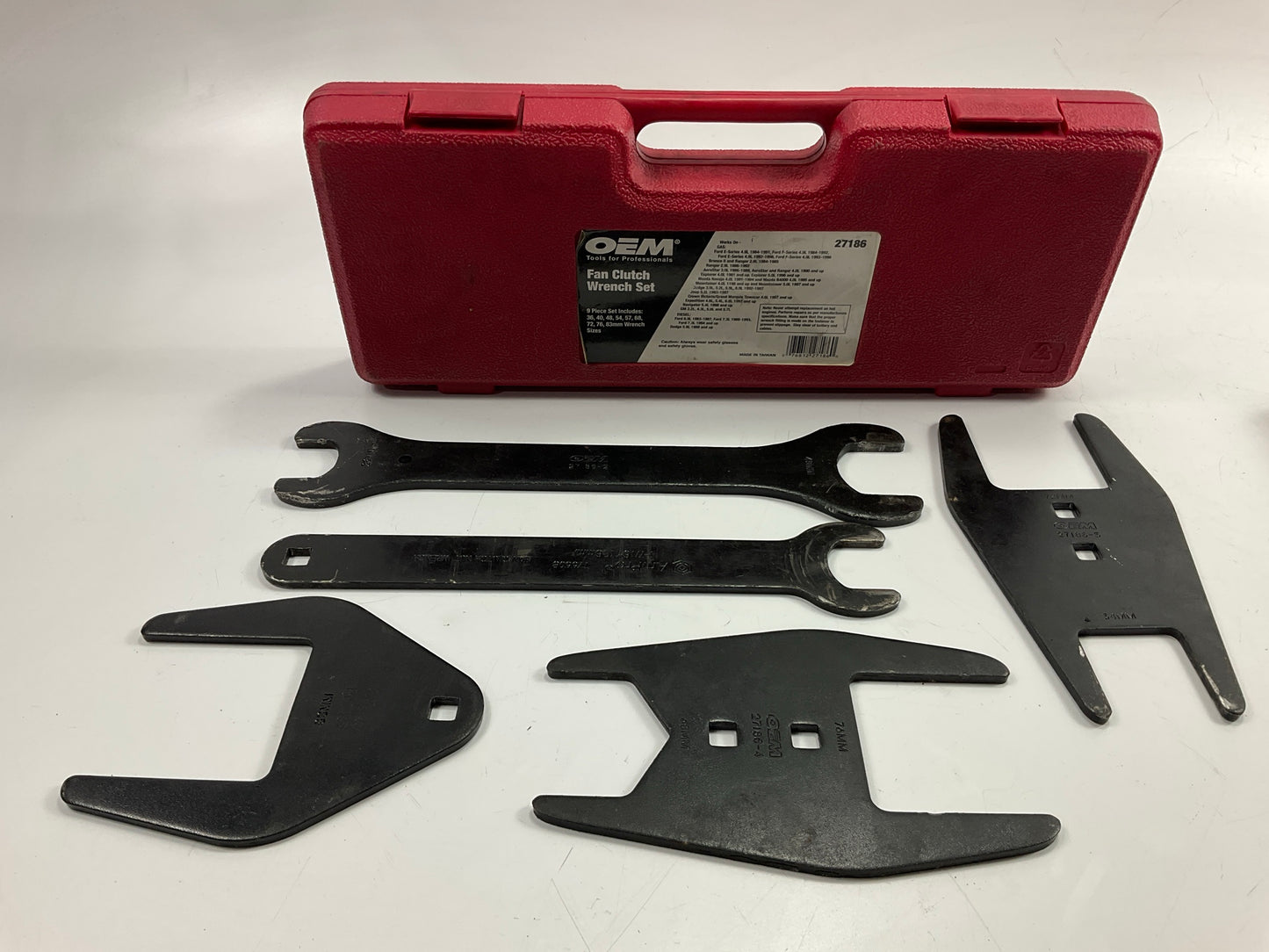 LIGHT USED 38 OEM Tool 27186 9 Size Fan Clutch Wrench Set Remove From Water Pump