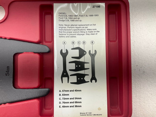 USED #40 OEM Tools 27186 9 Size Fan Clutch Wrench Set Remove From Water Pump