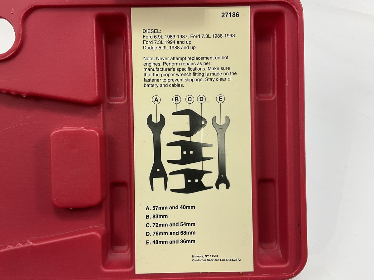 USED #43 OEM Tools 27186 9 Size Fan Clutch Wrench Set Remove From Water Pump