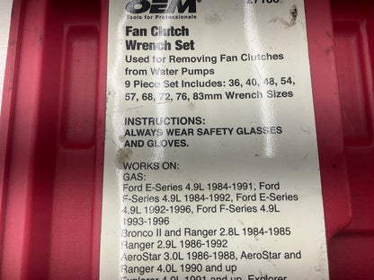 USED 46 OEM Tools 27186 5-PC 9 Size Fan Clutch Wrench Set Remove From Water Pump