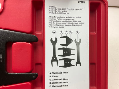 USED #7 OEM Tools 27186 9 Size Fan Clutch Wrench Set Remove From Water Pump