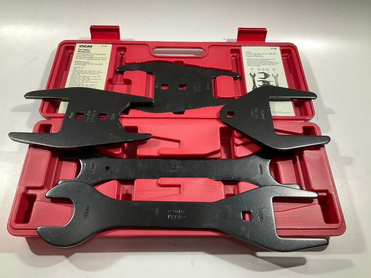 USED #1 OEM Tools 27186 9 Size Fan Clutch Wrench Set Remove From Water Pump