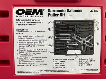 USED Tool #18 - OEM Tools 27187 Harmonic Balancer Puller Tool Kit Set