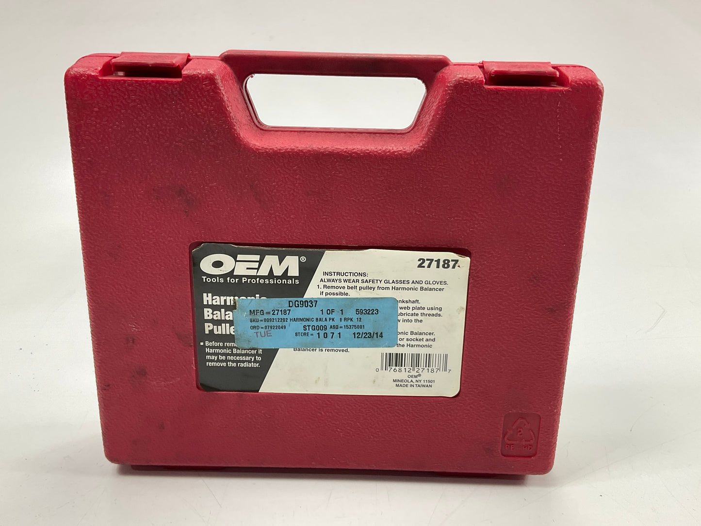 USED #19 - OEM TOOLS 27187 Harmonic Balancer Puller Tool Kit Set