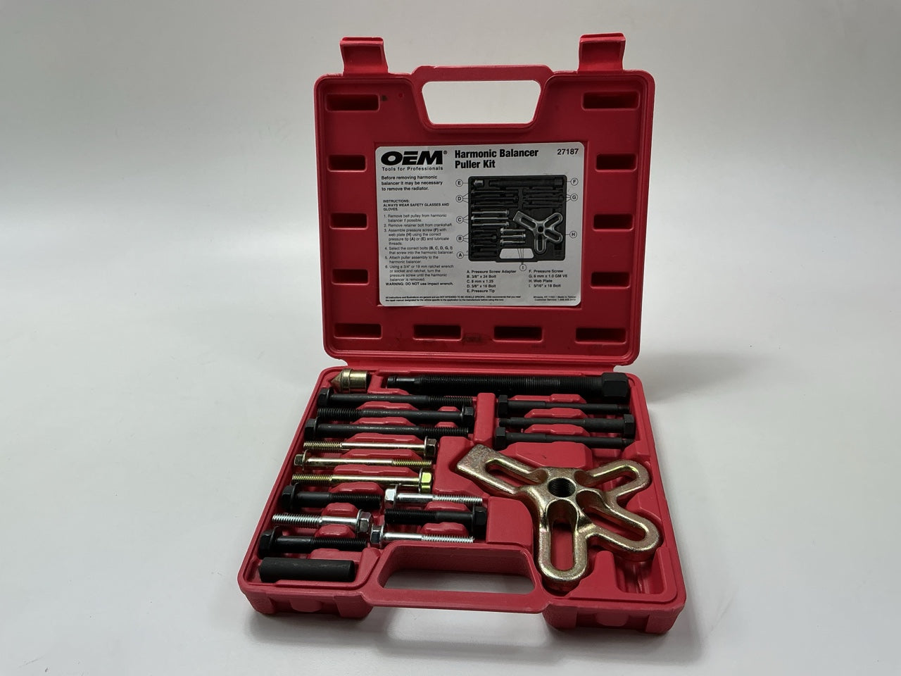 USED #21 - OEM TOOLS 27187 Harmonic Balancer Puller Tool Kit Set