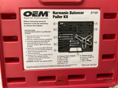 OEM TOOLS 27187 Harmonic Balancer Puller Tool Kit Set