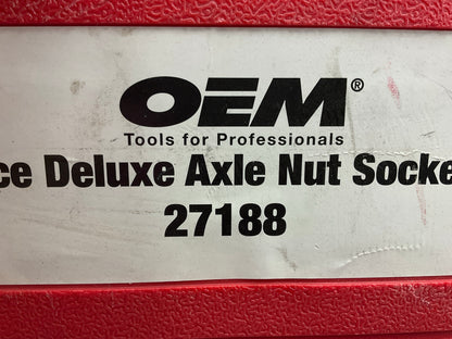 USED #16 OEM Tools 27188 Axle Nut Socket Set - 9 Piece 6 Pt 1/2 Drive Impact
