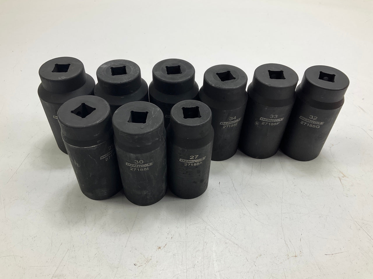 USED #17 OEM Tools 27188 Axle Nut Socket Set - 9 Piece 6 Pt 1/2 Drive Impact