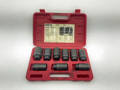 USED 18 OEM Tools 27188 Deluxe Axle Nut Socket Set 9 Piece 6 Pt 1/2 Drive Impact