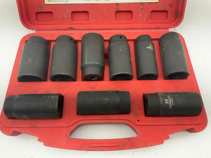USED 19 OEM Tools 27188 Deluxe Axle Nut Socket Set 9 Piece 6 Pt 1/2 Drive Impact