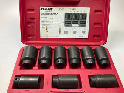 USED #21 OEM Tools 27188 Axle Nut Socket Set - 9 Piece 6 Pt 1/2 Drive Impact