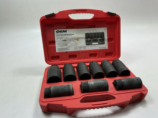 USED #23 OEM Tools 27188 Axle Nut Socket Set - 9 Piece 6 Pt 1/2 Drive Impact