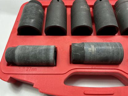 USED #23 OEM Tools 27188 Axle Nut Socket Set - 9 Piece 6 Pt 1/2 Drive Impact