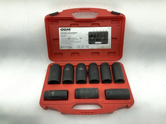 USED 24 OEM Tools 27188 Deluxe Axle Nut Socket Set 9 Piece 6 Pt 1/2 Drive Impact