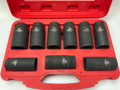 USED #25 - OEM Tools 27188 Axle Nut Socket Set - 9 Piece 6 Pt 1/2'' Drive Impact