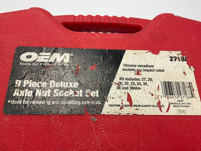 USED #25 - OEM Tools 27188 Axle Nut Socket Set - 9 Piece 6 Pt 1/2'' Drive Impact