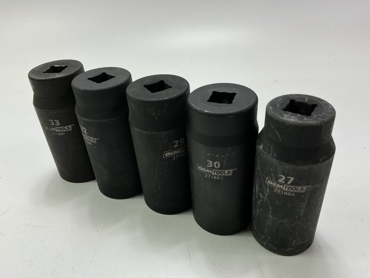 USED #26 OEM Tools 27188 Axle Nut Socket Set - 9 Piece 6 Pt 1/2 Drive Impact