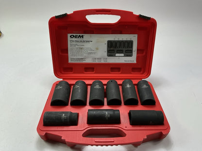 USED #26 OEM Tools 27188 Axle Nut Socket Set - 9 Piece 6 Pt 1/2 Drive Impact