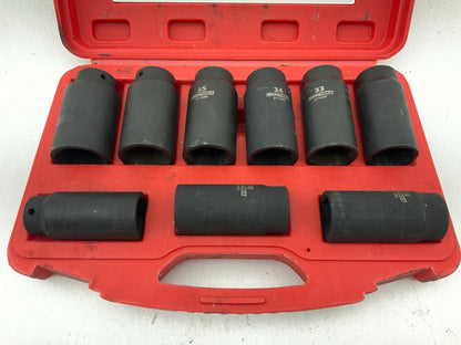 USED 29 OEM Tools 27188 Deluxe Axle Nut Socket Set 9 Piece 6 Pt 1/2 Drive Impact