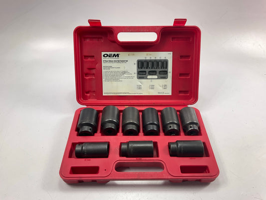 USED #30 OEM Tools 27188 Axle Nut Socket Set - 9 Piece 6 Pt 1/2 Drive Impact