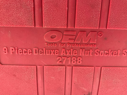 USED #30 OEM Tools 27188 Axle Nut Socket Set - 9 Piece 6 Pt 1/2 Drive Impact