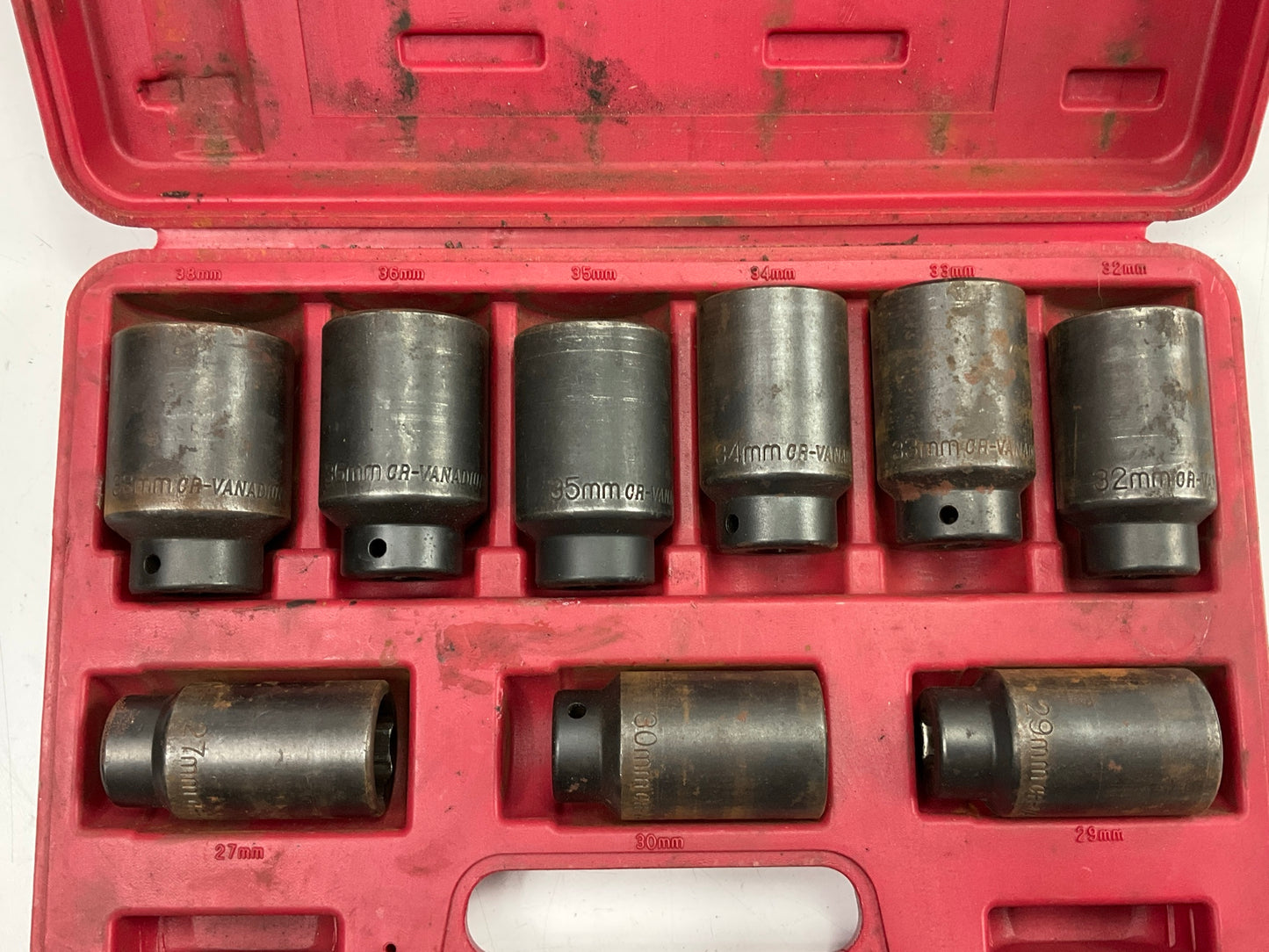 USED #31 OEM Tools 27188 Axle Nut Socket Set - 9 Piece 6 Pt 1/2 Drive Impact