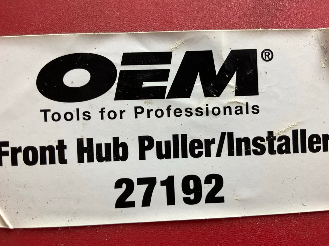 USED #20 OEM Tools 27192 Front Hub Puller Installer Front Wheel Drive Axle Shaft
