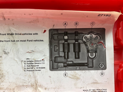 USED #30 OEM Tools 27192 Front Hub Puller Installer Front Wheel Drive Axle Shaft