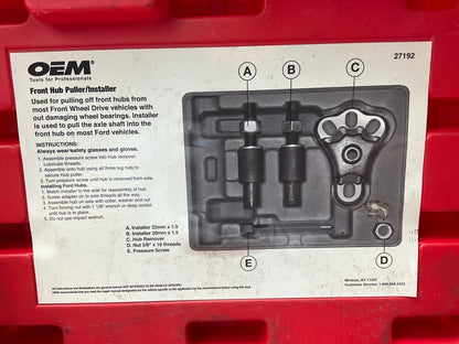 USED #9 OEM Tools 27192 Front Hub Puller Installer Front Wheel Drive Axle Shaft