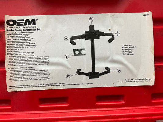 USED #17 OEM Tools 27200 Master Coil Spring Compressor Tool