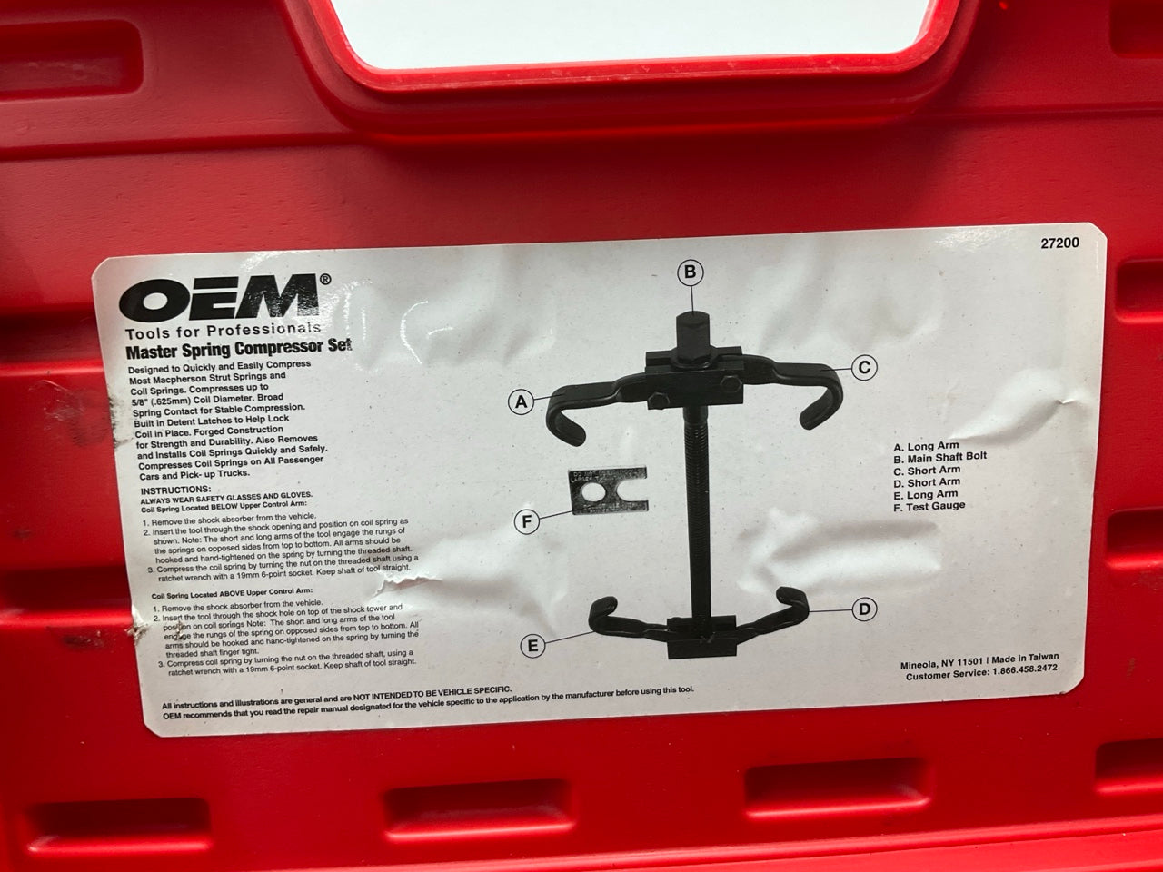 USED #21 OEM Tools 27200 Master Coil Spring Compressor Tool