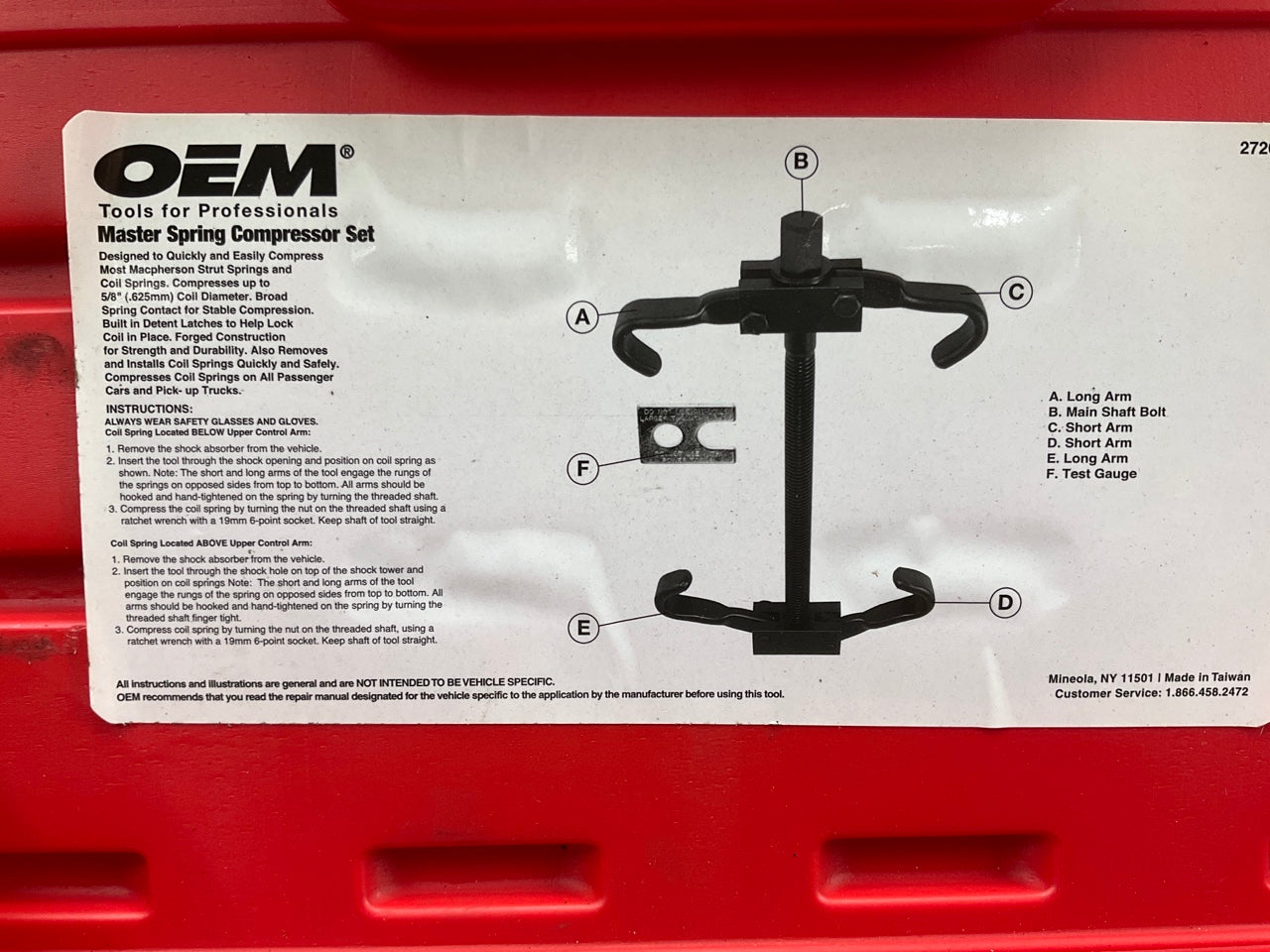 USED #34 OEM Tools 27200 Master Coil Spring Compressor Tool