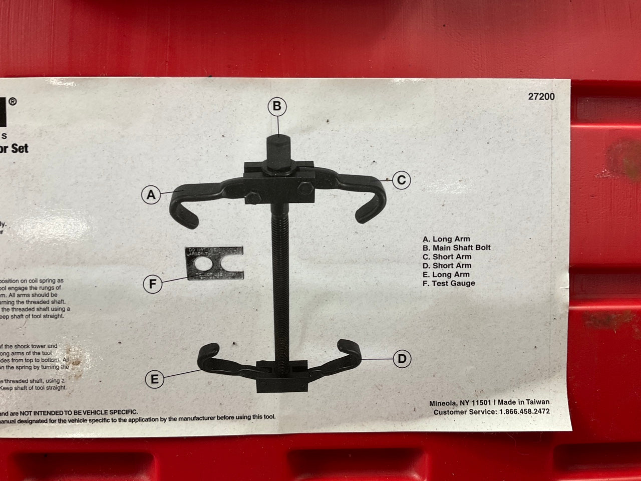 USED #35 OEM Tools 27200 Master Coil Spring Compressor Tool