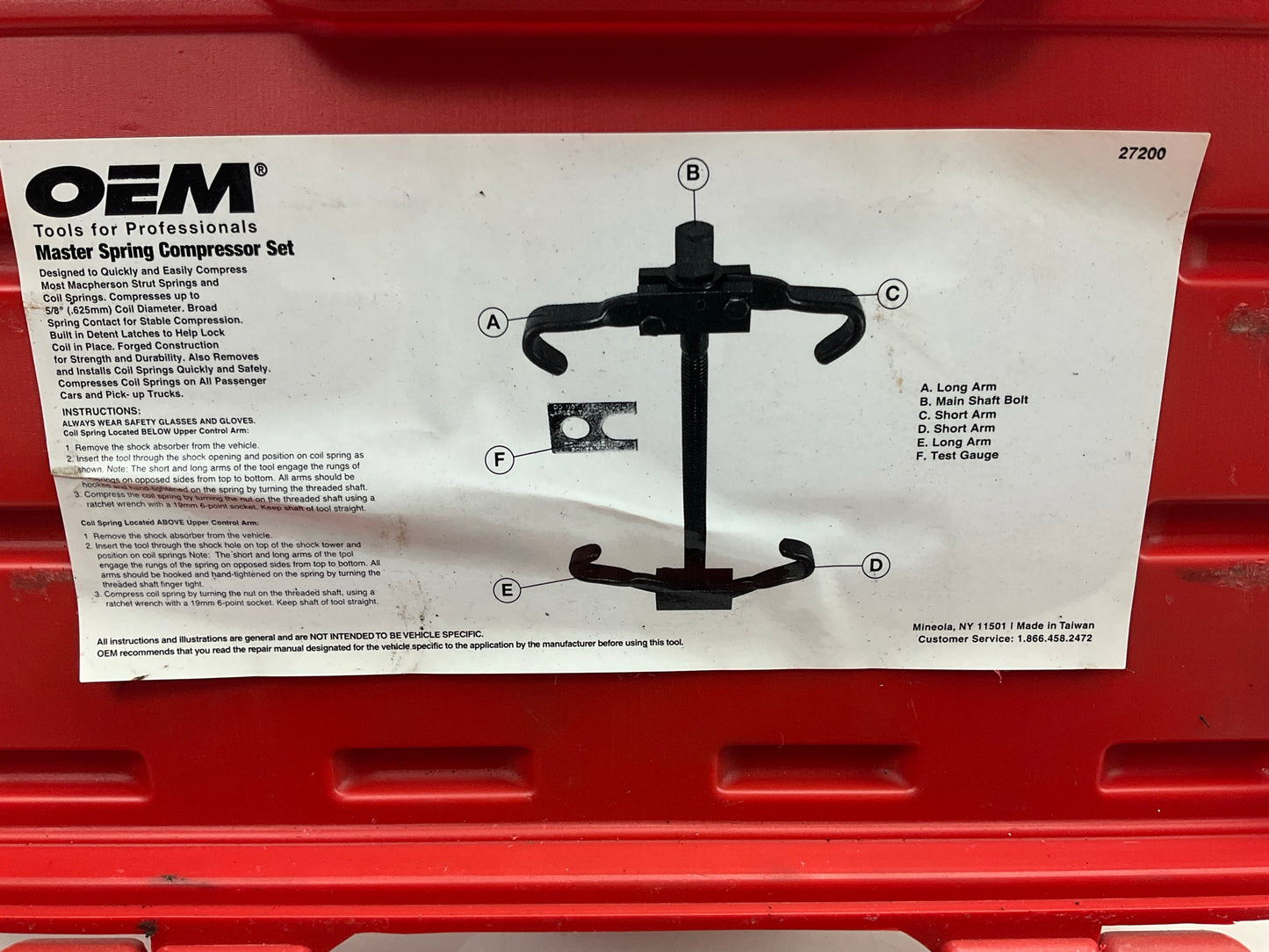 USED #43 OEM Tools 27200 Master Coil Spring Compressor Tool