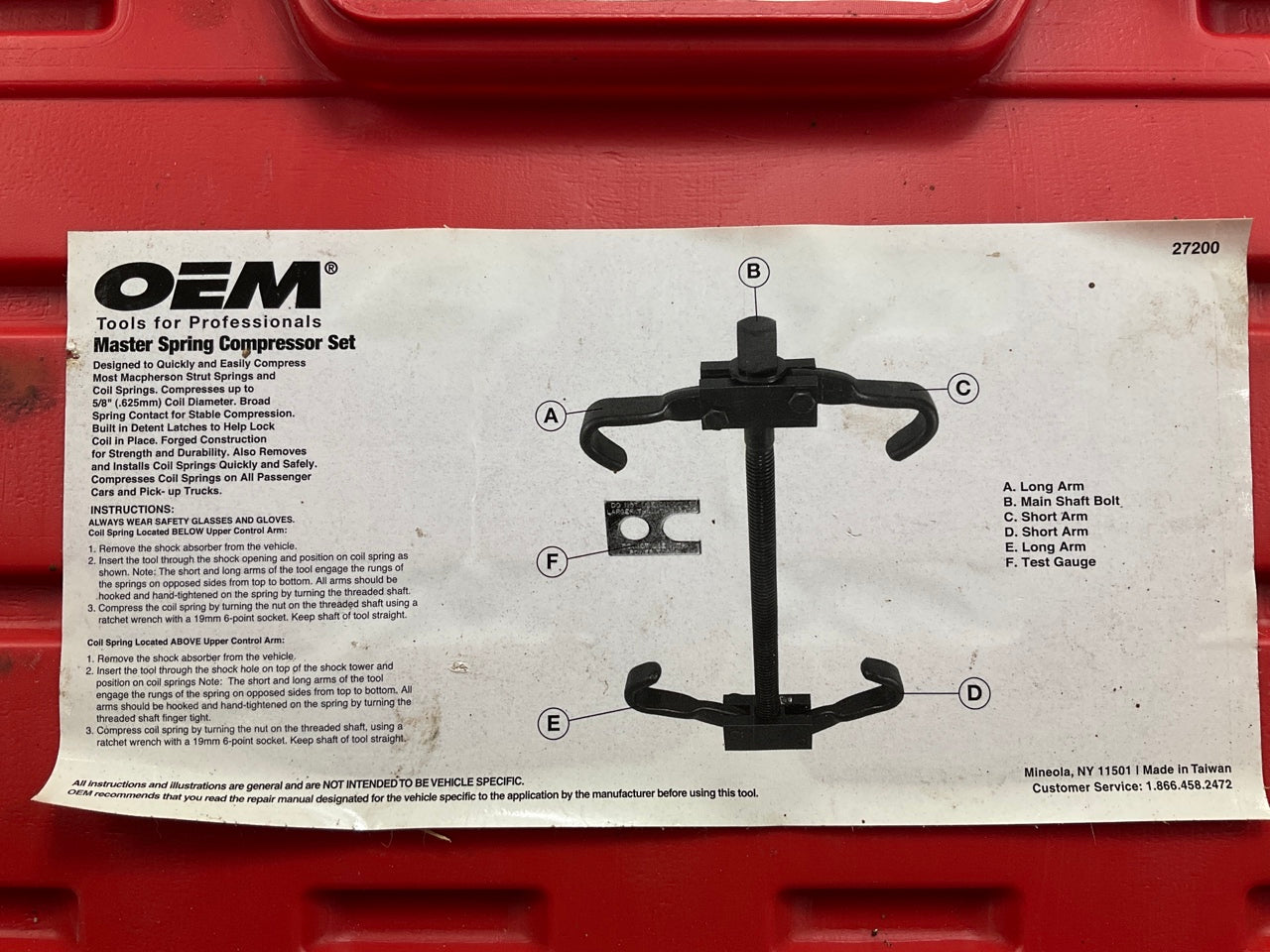 USED #47 OEM Tools 27200 Master Coil Spring Compressor Tool