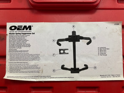 USED #47 OEM Tools 27200 Master Coil Spring Compressor Tool