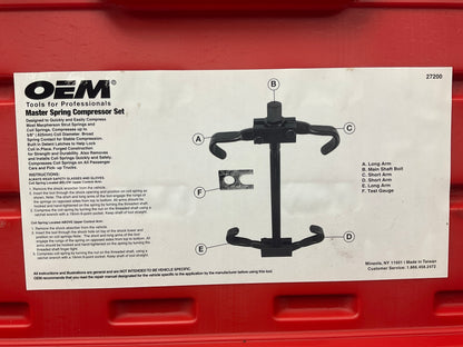 BARELY USED #53 OEM Tools 27200 Master Coil Spring Compressor Tool