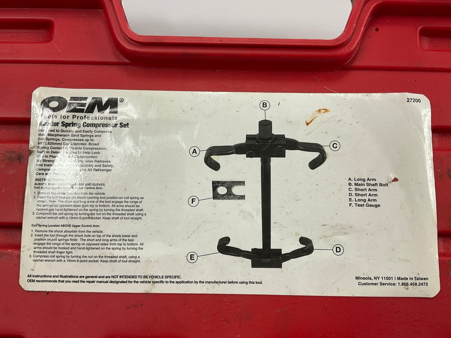 USED #55 OEM Tools 27200 Master Coil Spring Compressor Tool