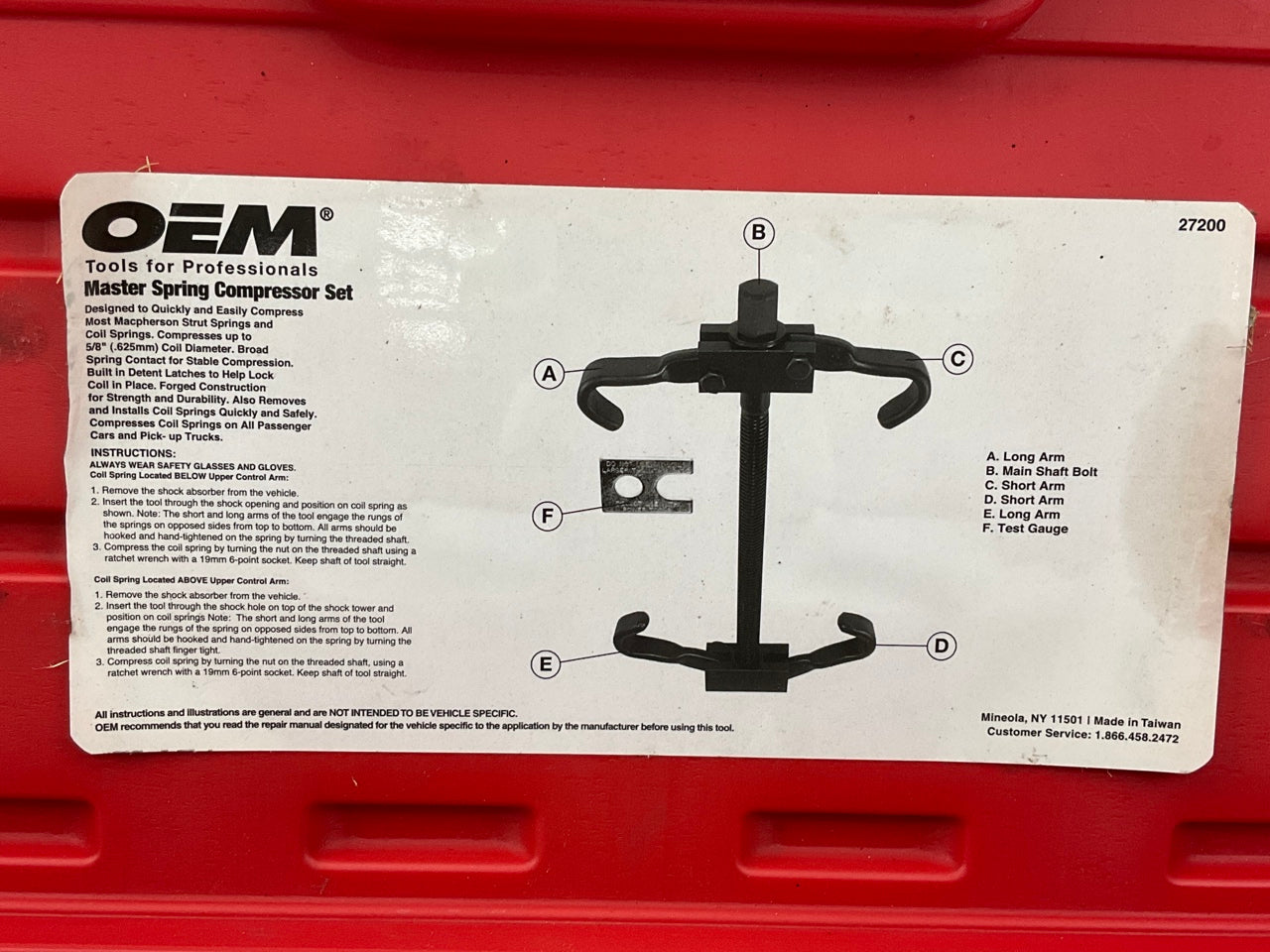 USED #6 Oem Tools 27200 Master Coil Spring Compressor Tool