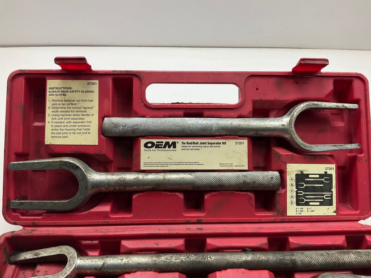 USED #26 OEM Tools 5-Piece Tie Rod Ball Joint Remover Separator Pickle Fork Tool