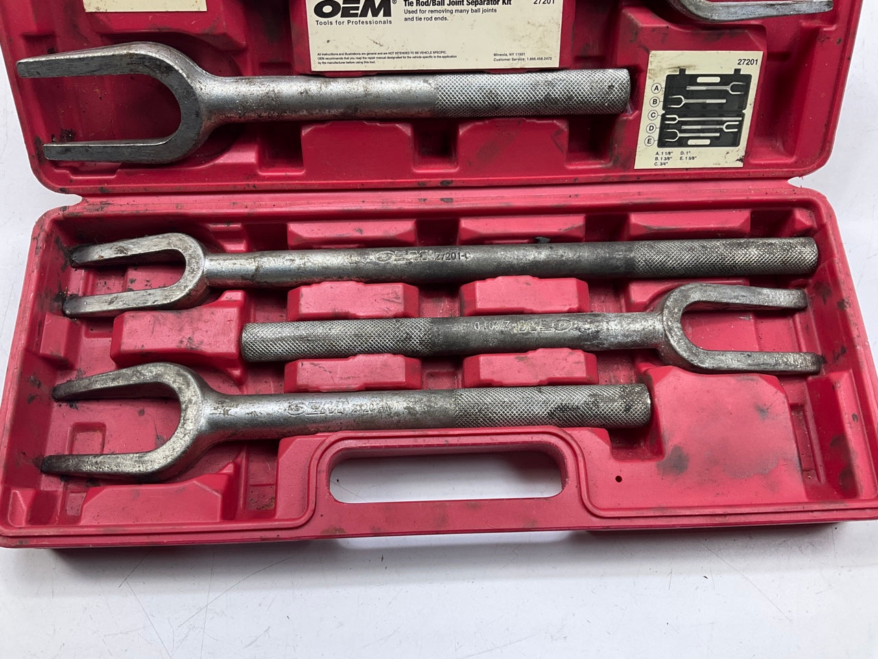 USED #26 OEM Tools 5-Piece Tie Rod Ball Joint Remover Separator Pickle Fork Tool