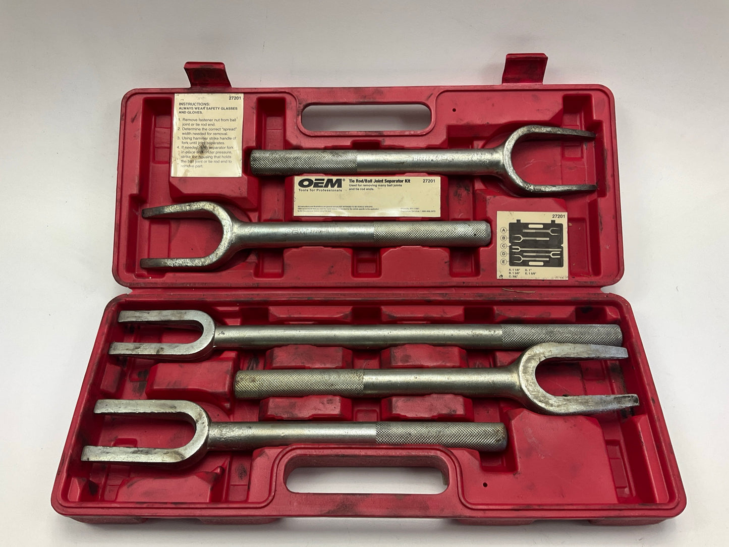 USED #27 OEM Tools 5-Piece Tie Rod Ball Joint Remover Separator Pickle Fork Tool