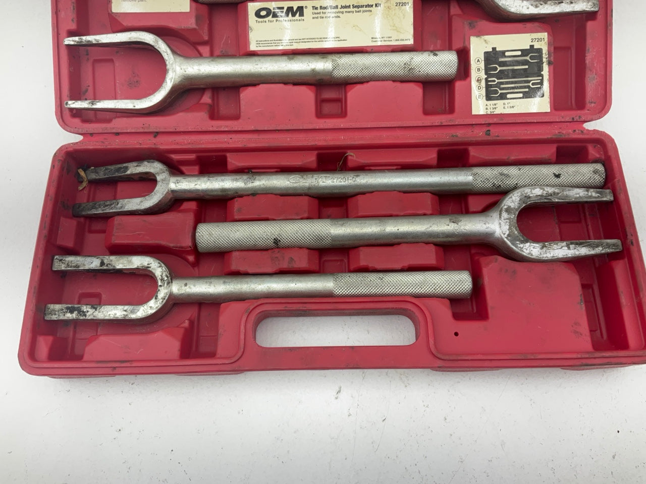 USED #28 OEM Tools 5-Piece Tie Rod Ball Joint Remover Separator Pickle Fork Tool