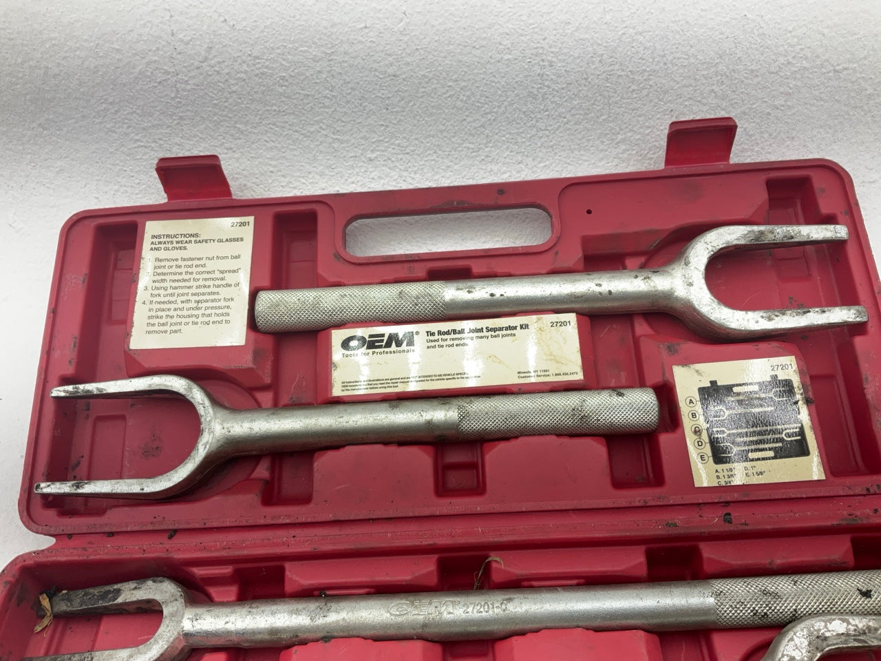 USED #28 OEM Tools 5-Piece Tie Rod Ball Joint Remover Separator Pickle Fork Tool